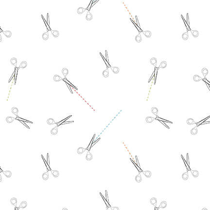 1948-01 White || Lower The Volume Blank Quilting Scissors