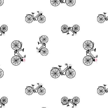 1952-01 White || Lower The Volume Blank Quilting Bicycles