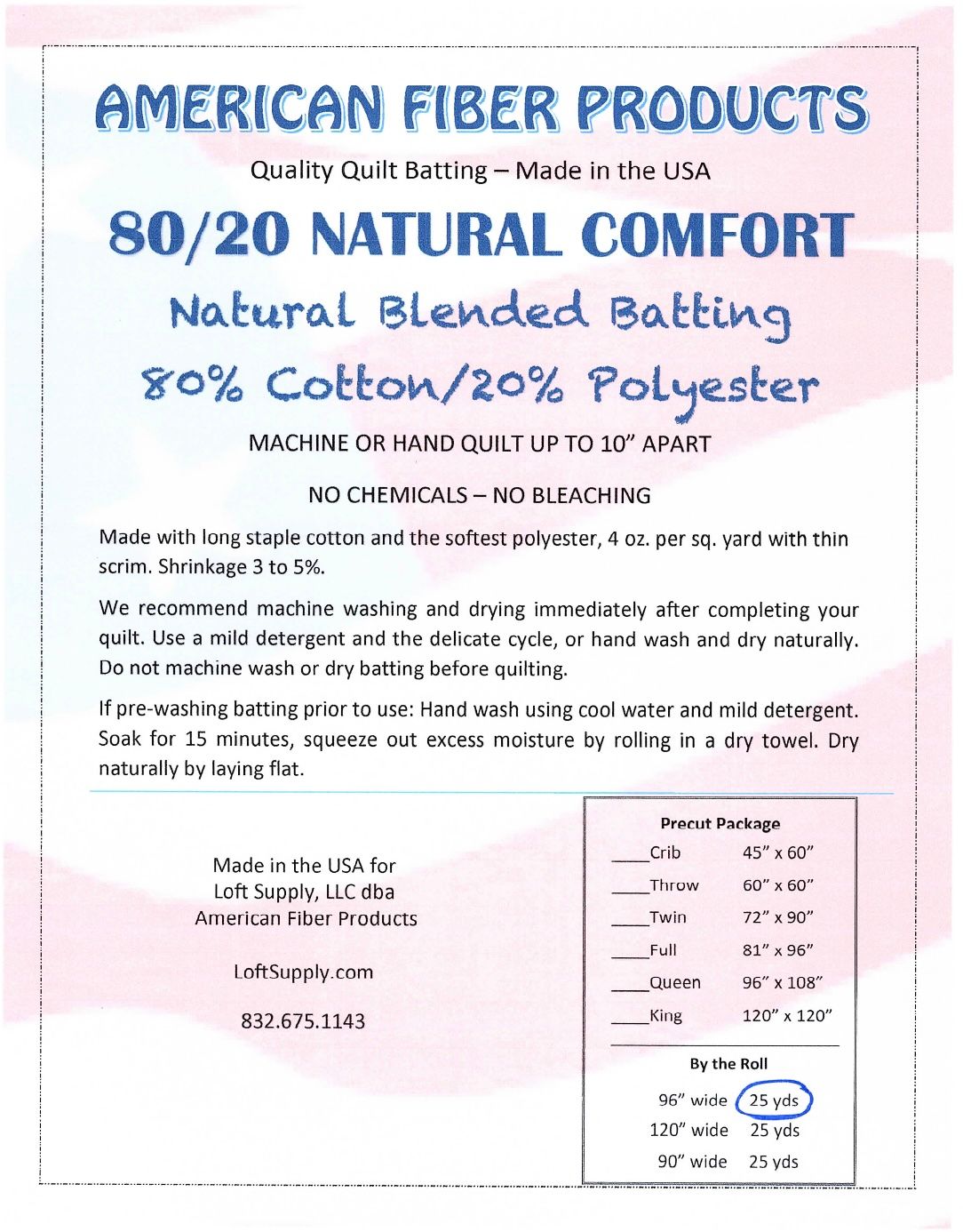 80/20 Cotton/Poly