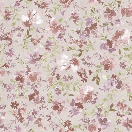 Biscuit Watercolor Floral 20in repeat 118in wideback