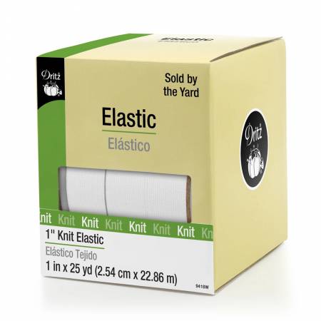 White Knit Elastic 1in