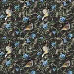 Golden Poppies Quail Charcoal