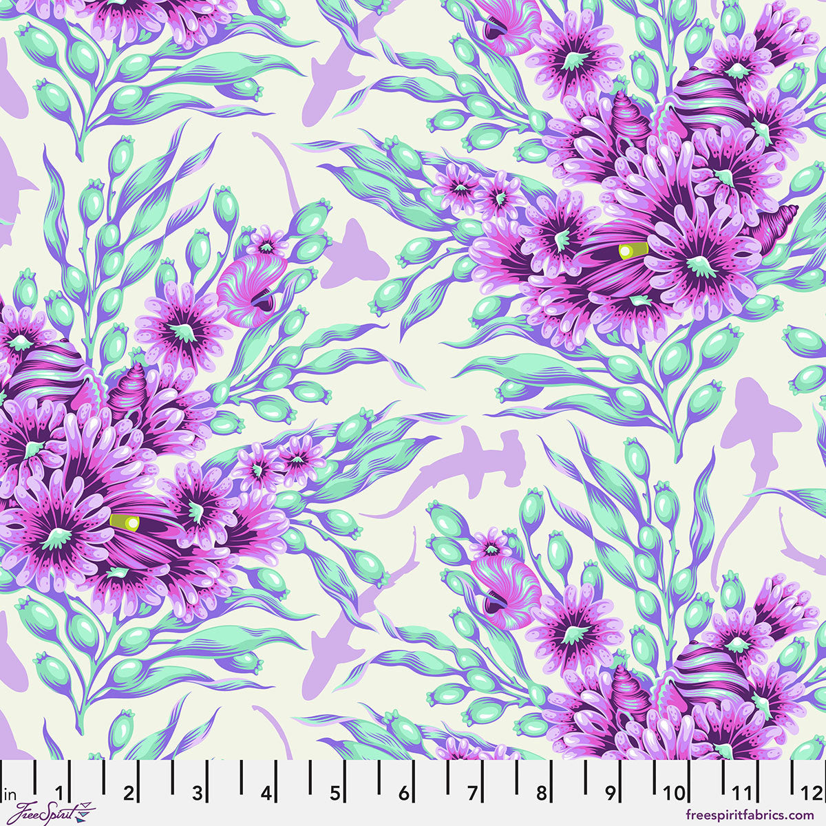 Shadow Sharks - Ultraviolet || Floral Reef Tula Pink