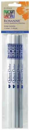 Roxanne Quilter's Choice Marking Pencils 2 ea Silver & White # RXBPENM