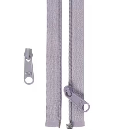50in Separating Zipper and Extra Slide Silver By Annie