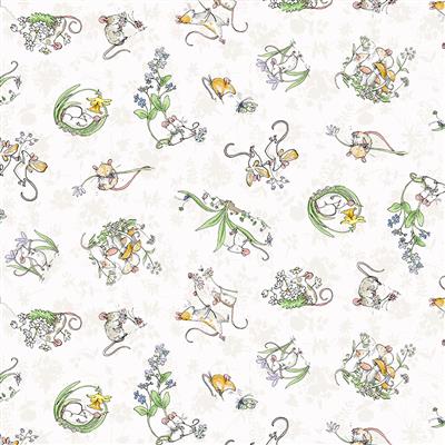 Mouseplay Tossed Scenes Y4749-1 White
