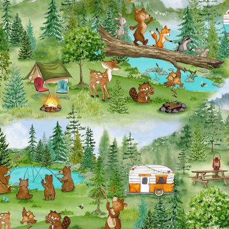 Green Camp Scenic 12 Inch Repeat repeat