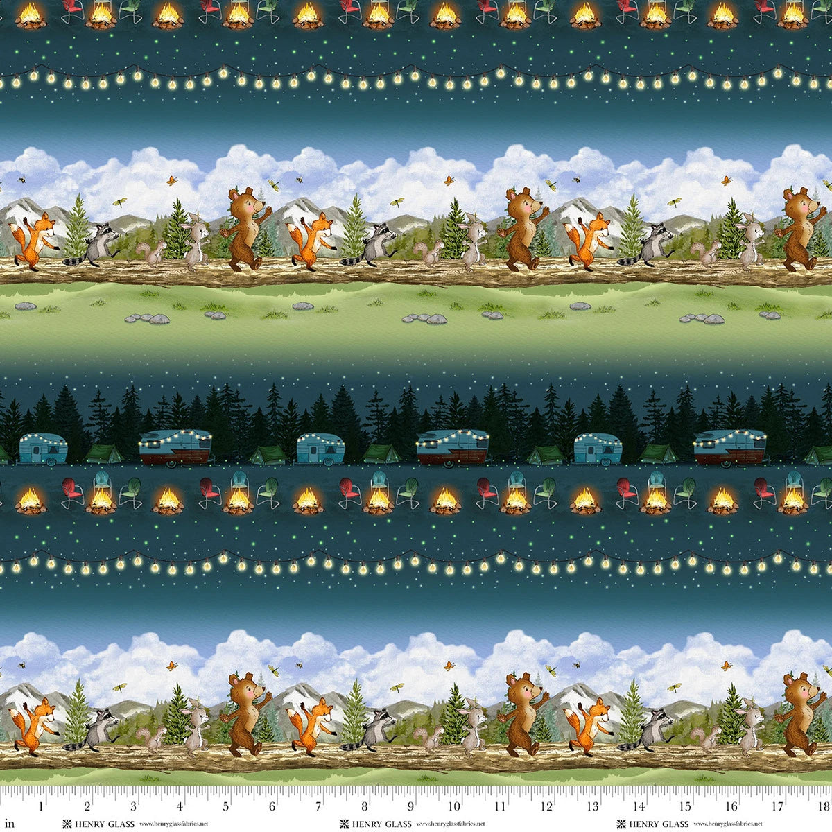 2737-76 Dark Teal/Green || Happy Campers