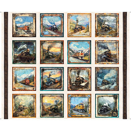STEAM & STEEL TRAIN PICTURE PATCHES panel