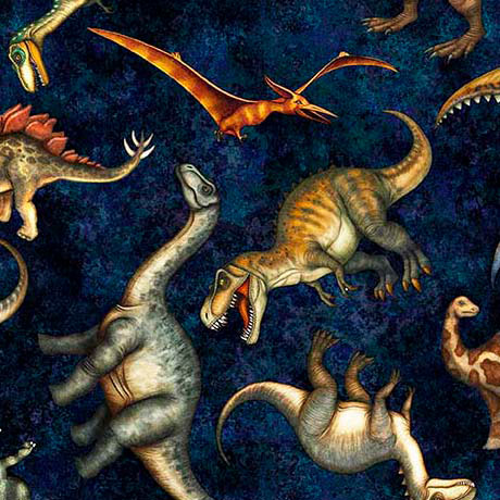 SAVAGE KINGDOM TOSSED DINOSAURS  DK NAVY