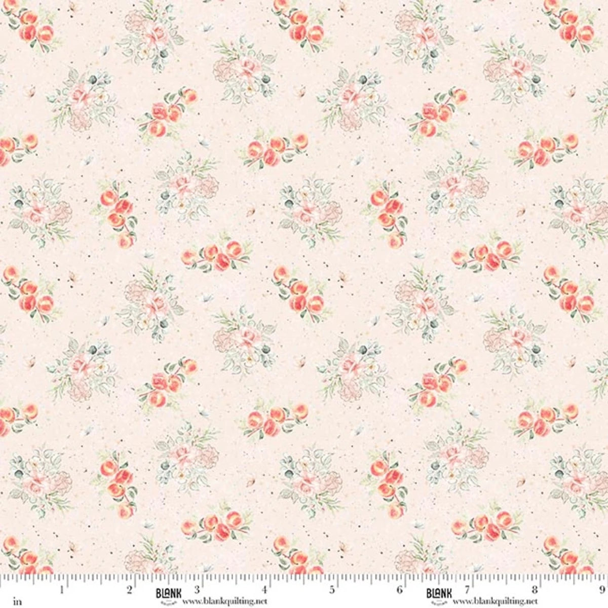 4944-41 Parchment || Fruits and Blossoms Frank Garcia Floral and Peaches Toss