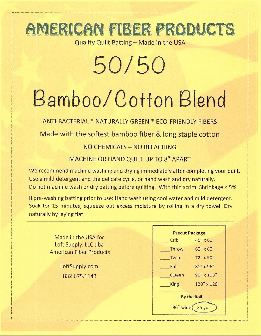 50/50 Bamboo/Cotton Roll