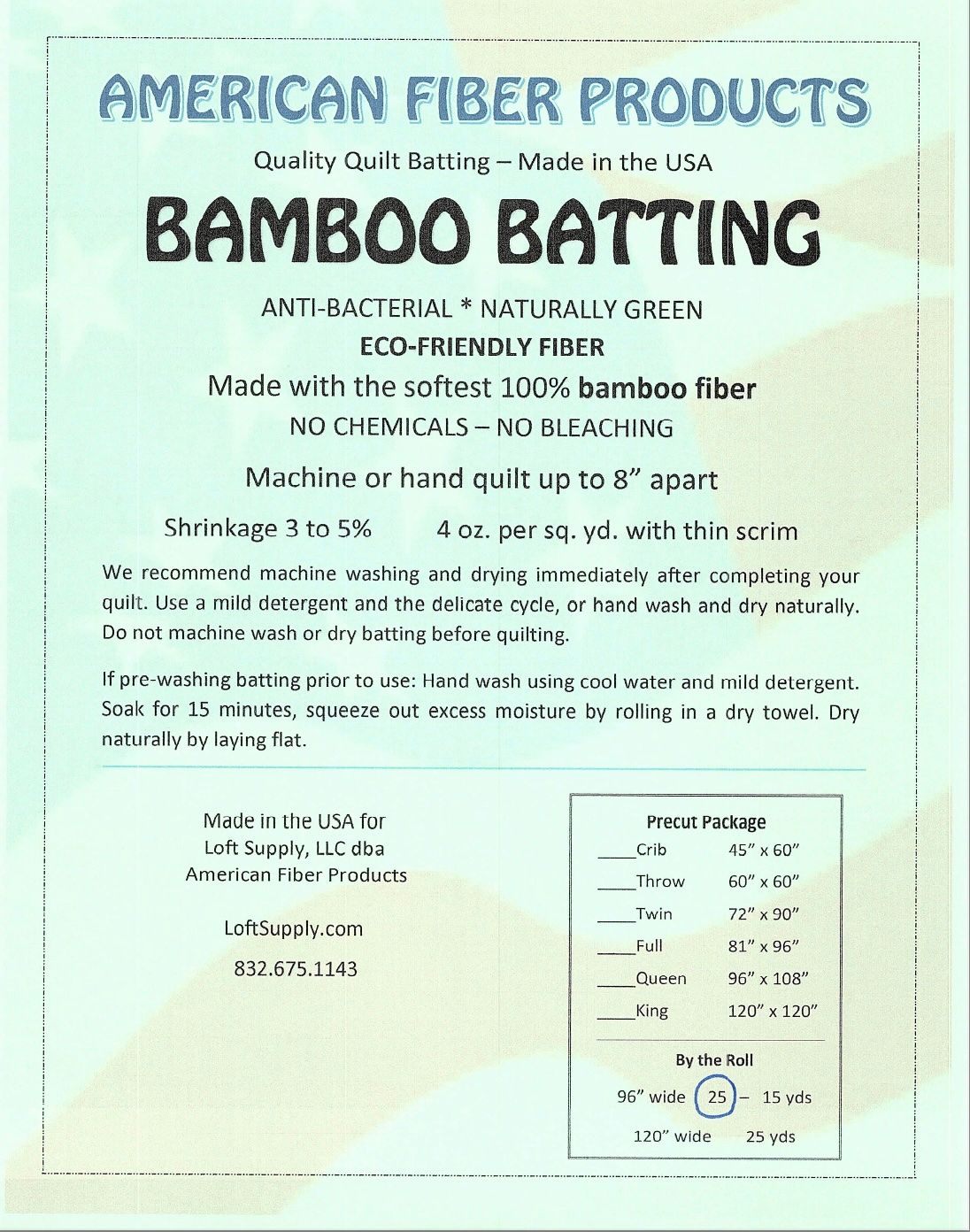 Bamboo Natural Roll