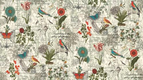 3 Sisters Rendezvous Collage Panel in Porcelain 44369 11 Moda