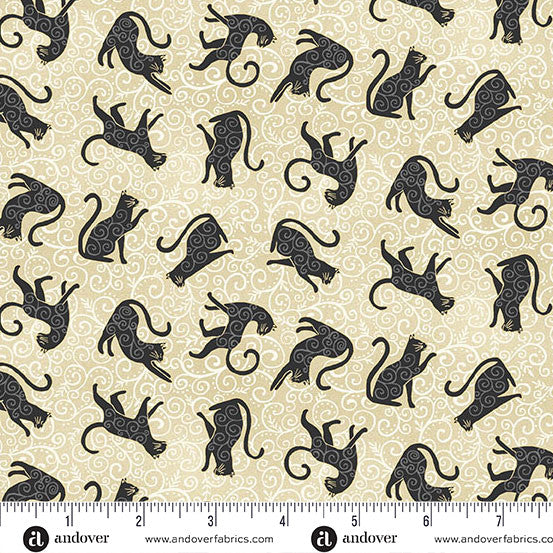 Charmed by Makower UK Whiskers Cream SKU: MU-197-Q