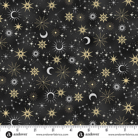 Charmed by Makower UK Galaxy Black SKU: MU-198-X
