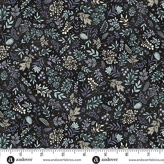 Charmed by Makower UK Flora Black SKU: MU-199-X