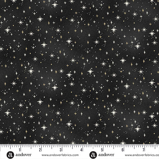 Charmed by Makower UK Shimmer Black SKU: MU-200-X