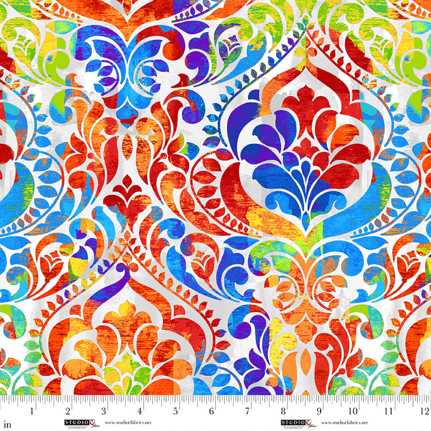 8568-108 Rainbow || You Damask! 118" Chelsea DesignWorks
