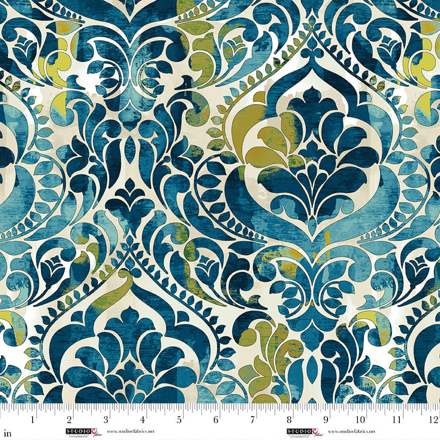 8568-77 Teal || You Damask! 118" Chelsea DesignWorks