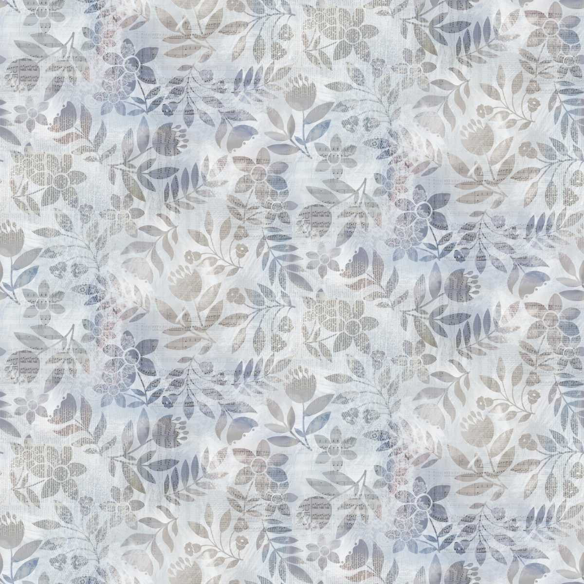8999-13 Blue/Taupe || Kindly, Yours Diane Kappa Shaded Leaves