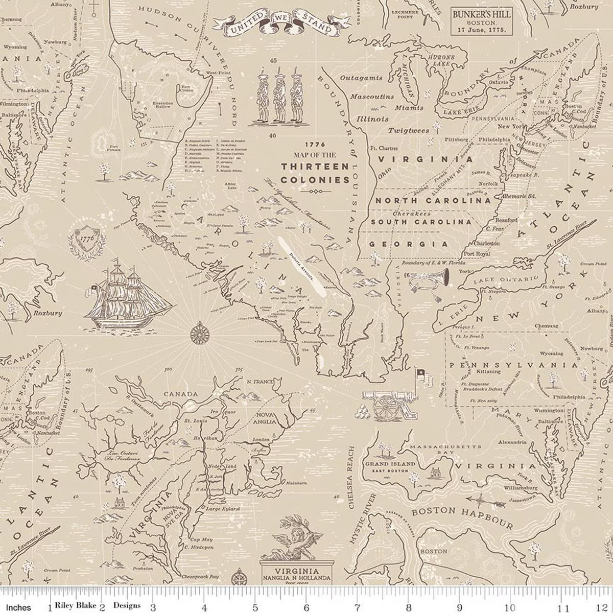 Independence Colonial Map Beige