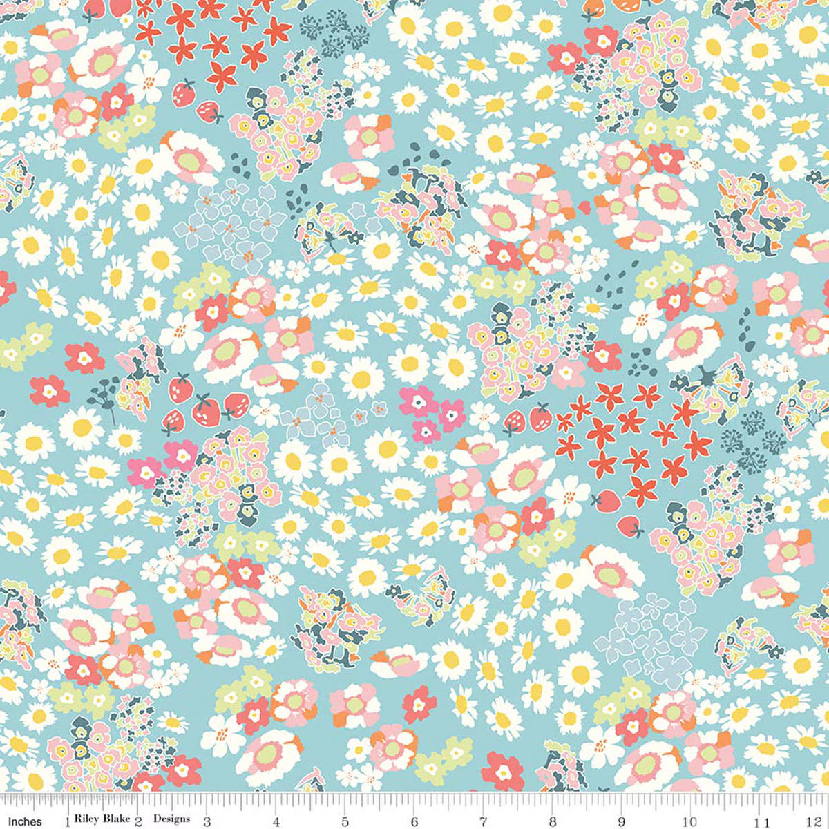 Cotton Nook Flowerbed Aqua SKU: C17971-AQUA Minki Kim