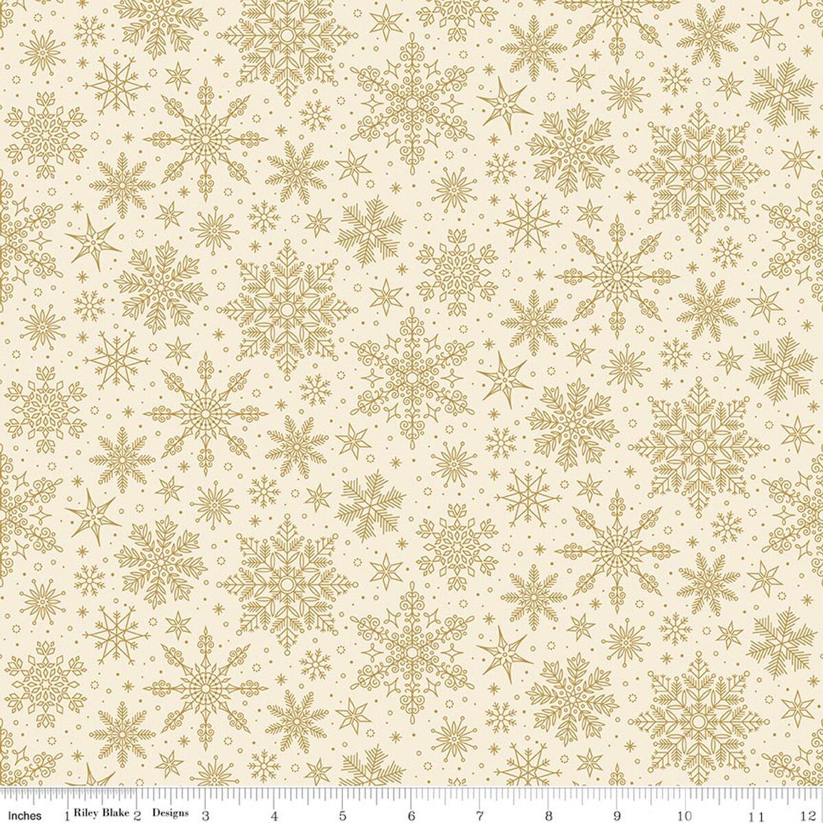 Poinsettias at Christmas Snowflakes Cream Foil SKU: CF17635-CREAM