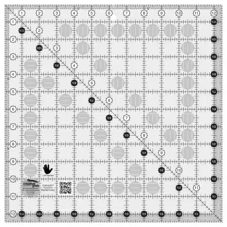 Creative Grids Quilt Ruler Left Handed 12-1/2in x 12-1/2in Square # CGR12LEFT