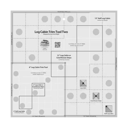 Creative Grids Log Cabin Trim Tool Two 6 & 12 Inch Blocks