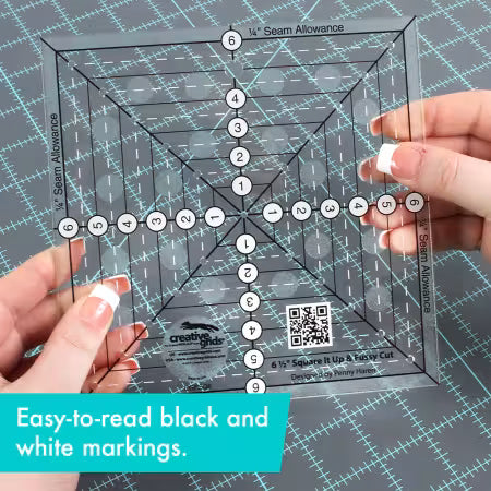 Creative Grids Quilt Ruler 6-1/2in Square It Up or Fussy Cut Square