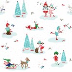 Designer Flannel Pixie Noel 2 Main White
