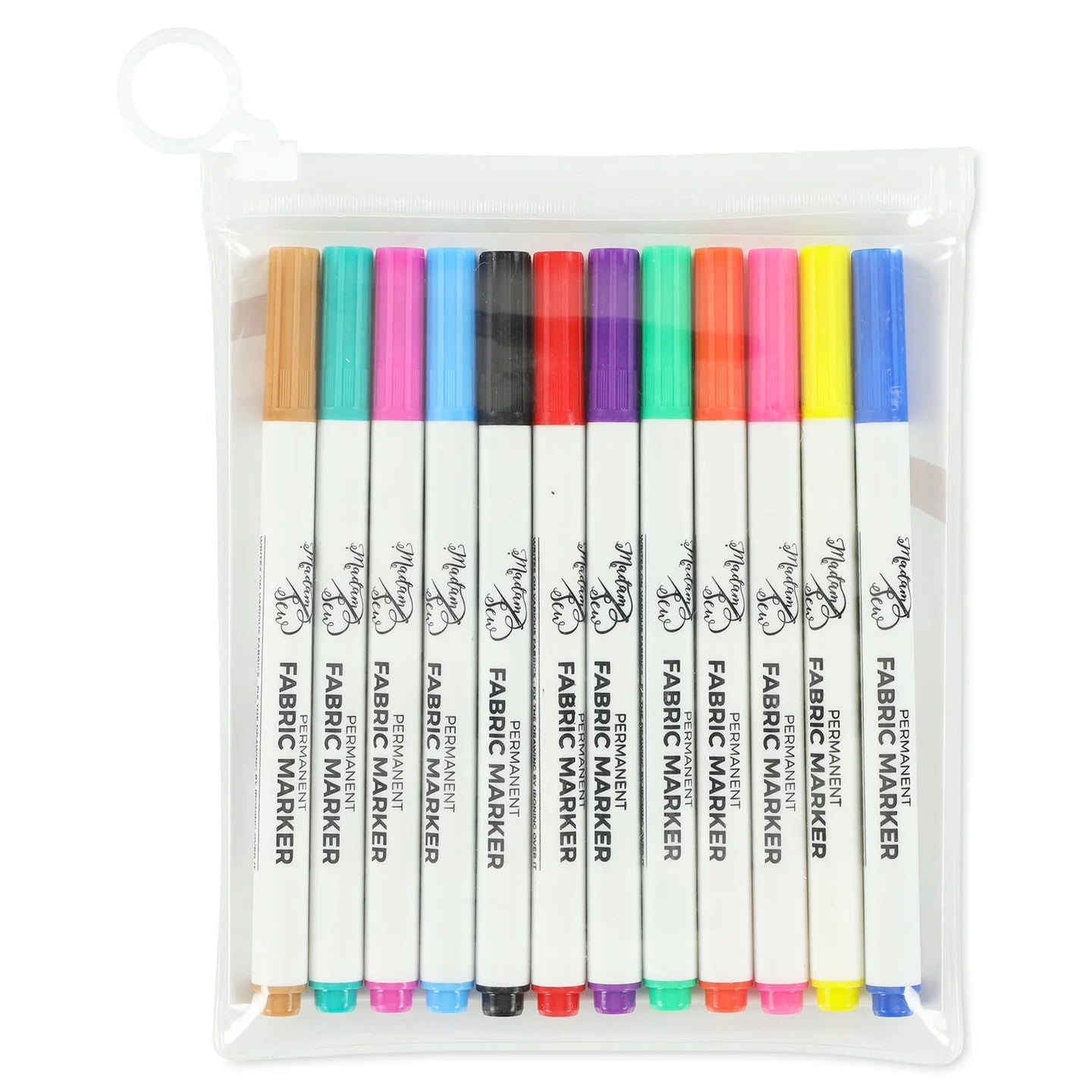 Permanent Fabric Markers - 12 colors in 1 set