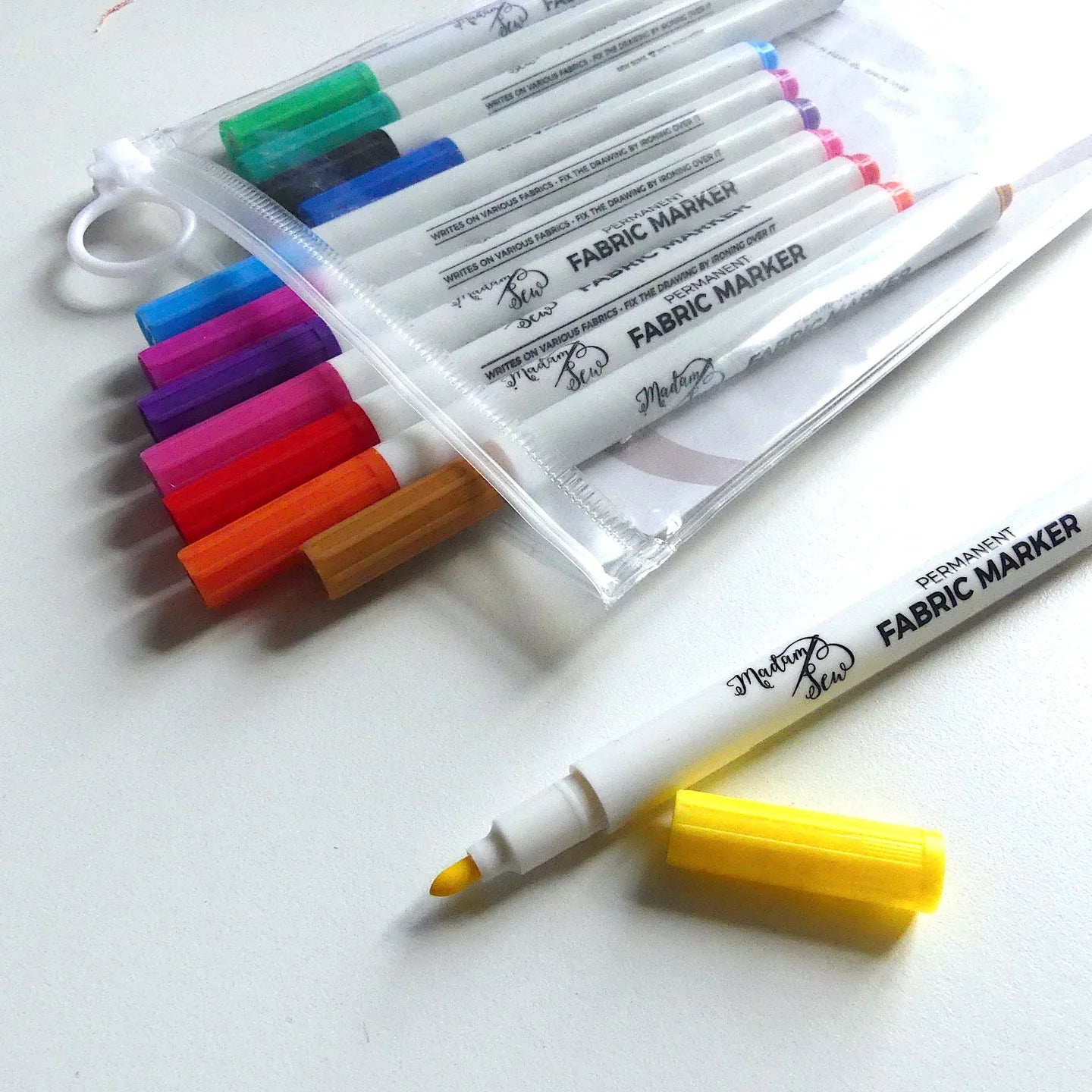 Permanent Fabric Markers - 12 colors in 1 set