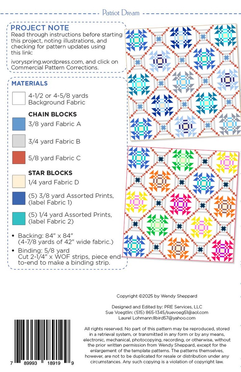 Wendy Sheppard Patriot Dream Quilt Pattern