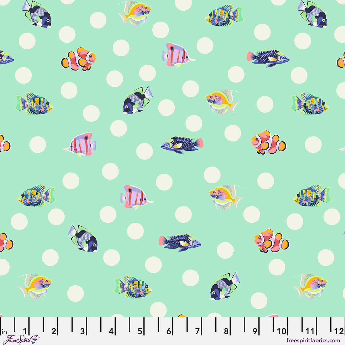 School Crossing - Seafoam || Floral Reef Tula Pink