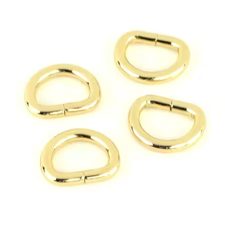 Four D-Rings 1/2" Gold # STS104G