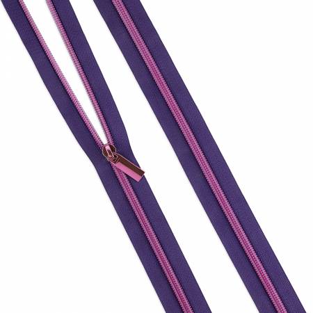 Moonflower #5 Nylon Tula Pink Coil Zipper 3yds and 9 Pulls # ZBY5C127