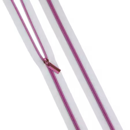 White #5 Nylon Tula Pink Coil Zipper 3yds and 9 Pulls