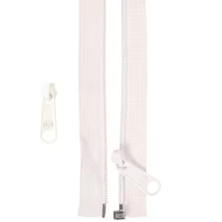 50in Separating Zipper and Extra Slide White By Annie