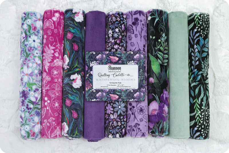 Quilting Cuddle® Fat Quarter Pack Whispering Blooms Purple