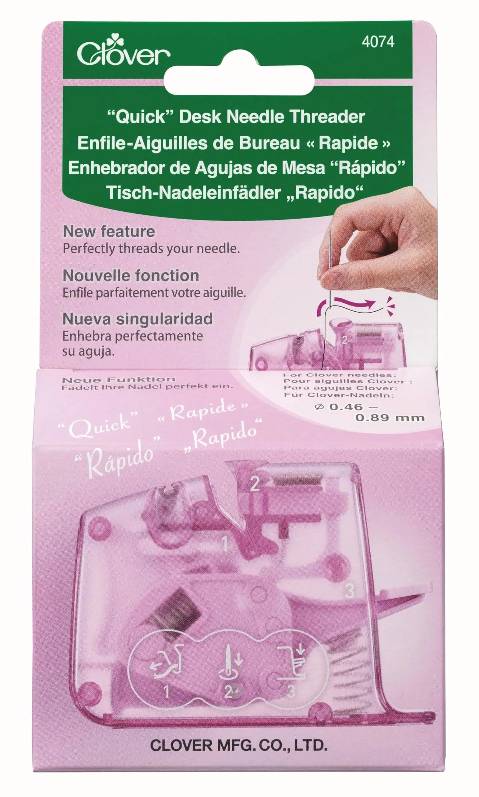 Quick Desk Needle Threader Pink 4074 Clover#1